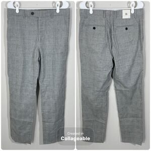 NEW Banana Republic Tailored Slim Fit Pants 32X32 Gray Plaid Tessuti Sondrio BR